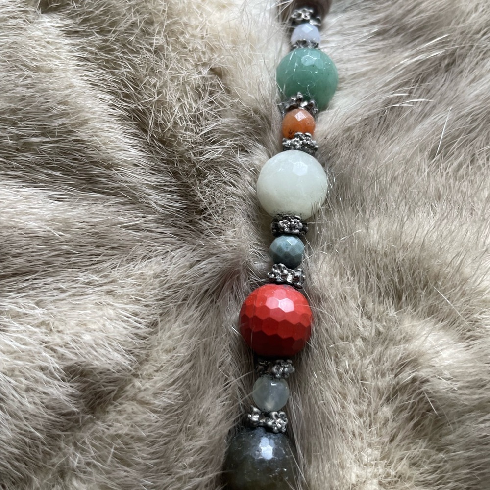 Authentic Multiple Stone Necklace With Charm, Ori… - image 3